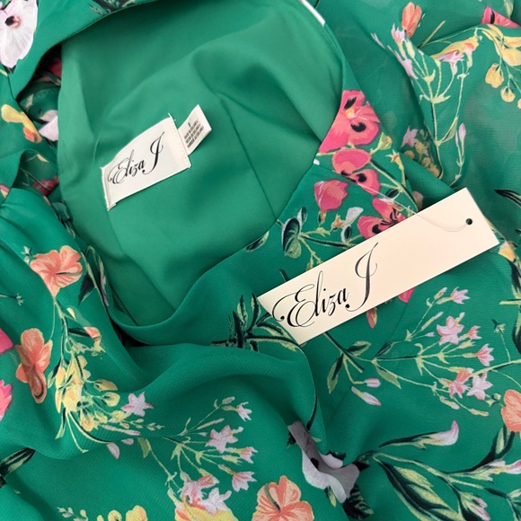 Eliza J Green Floral Sleeveless High-Low Maxi Dress - Picture 8 of 8